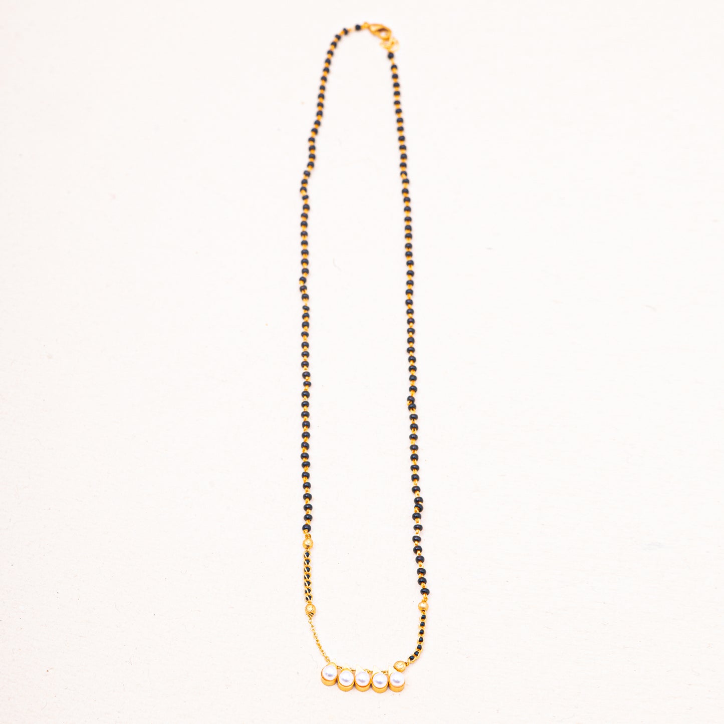 Stylish Moving Pearl Drop Gold-Plated Mangalsutra