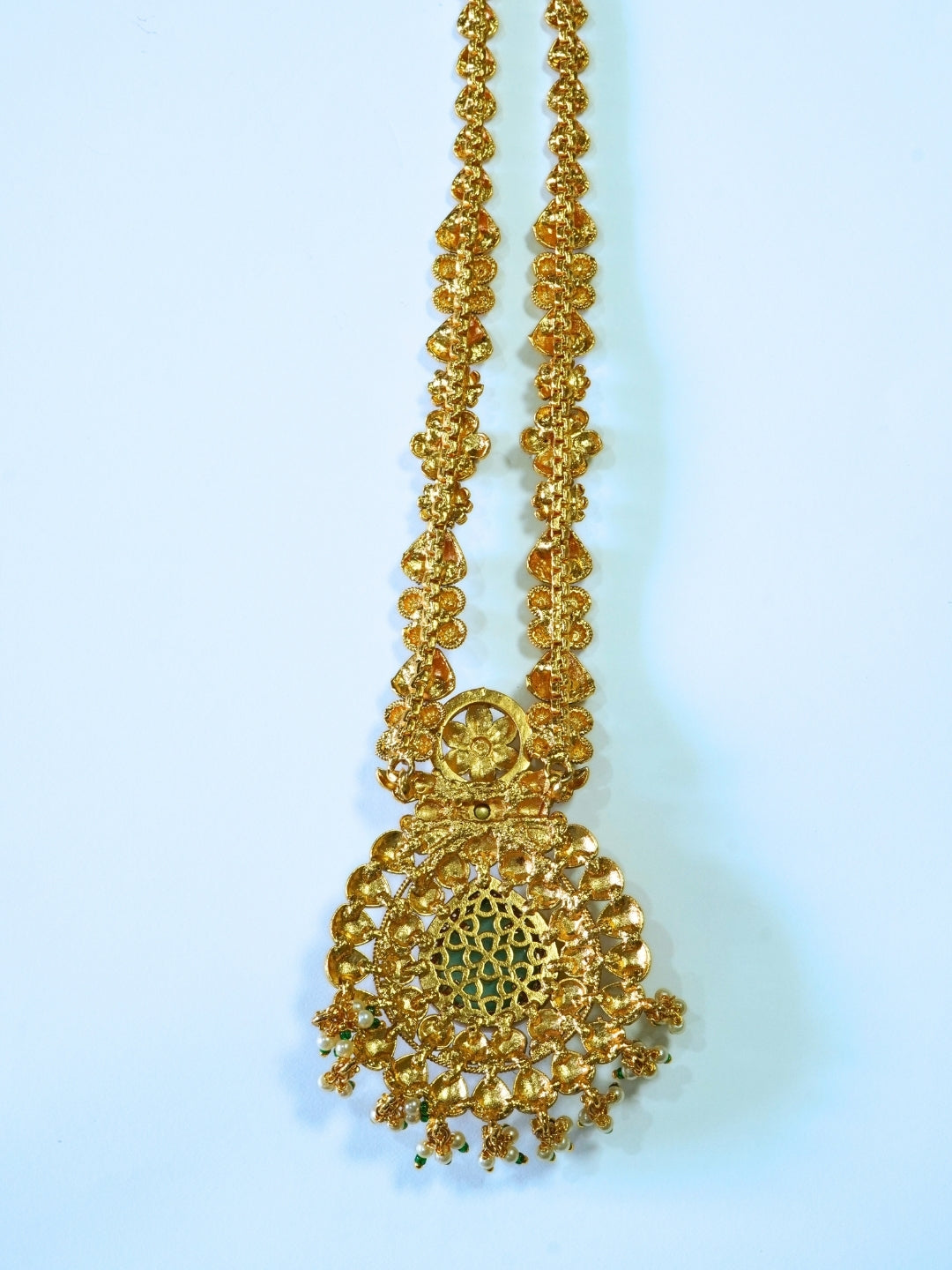 Premium Gold Plated Long Necklace Set with Jhumka Earrings