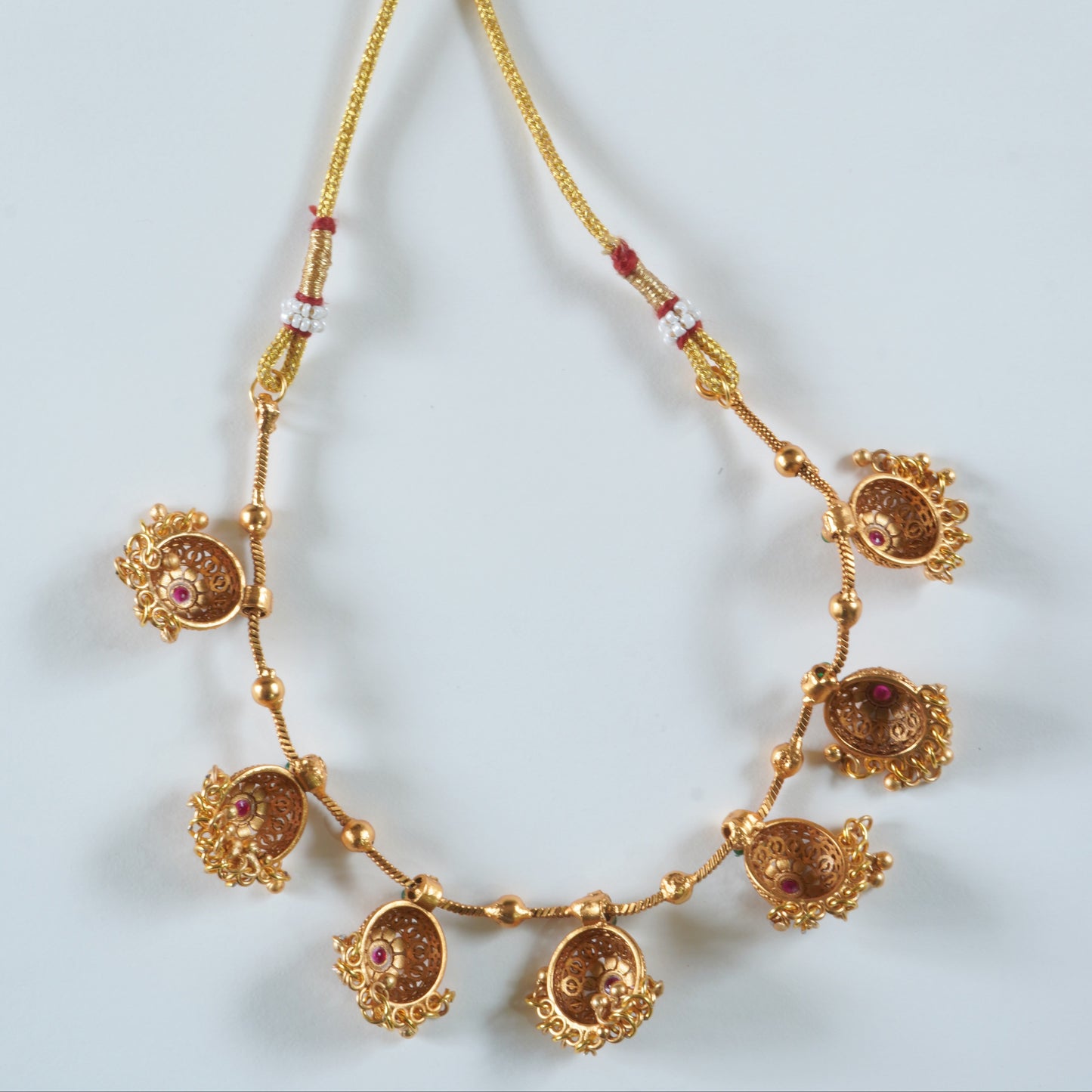 Beautiful Antique Ghungroo Accents Traditional Necklace Set