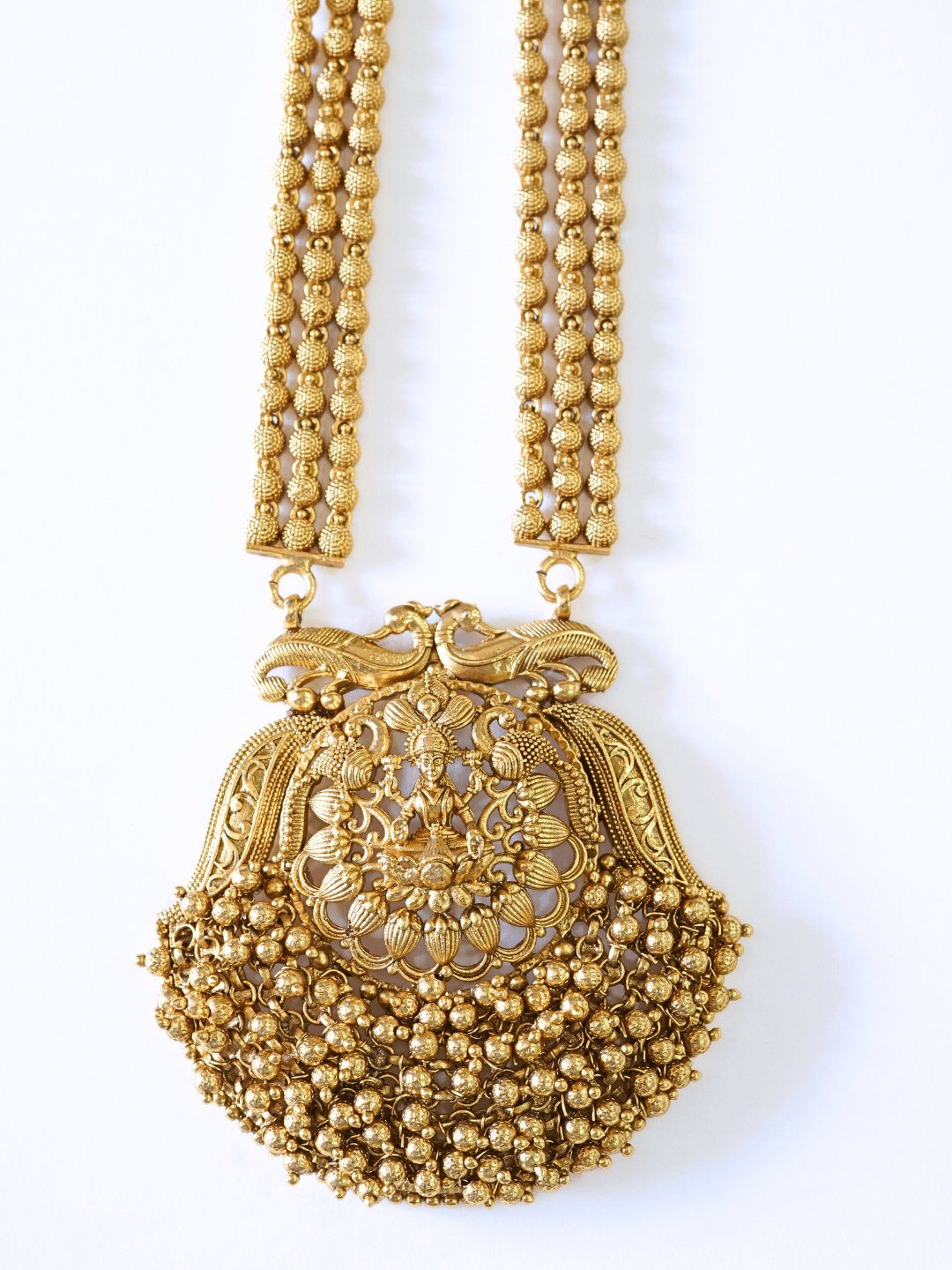 Beatific Glory Heavy Laxmi Temple Necklace Set