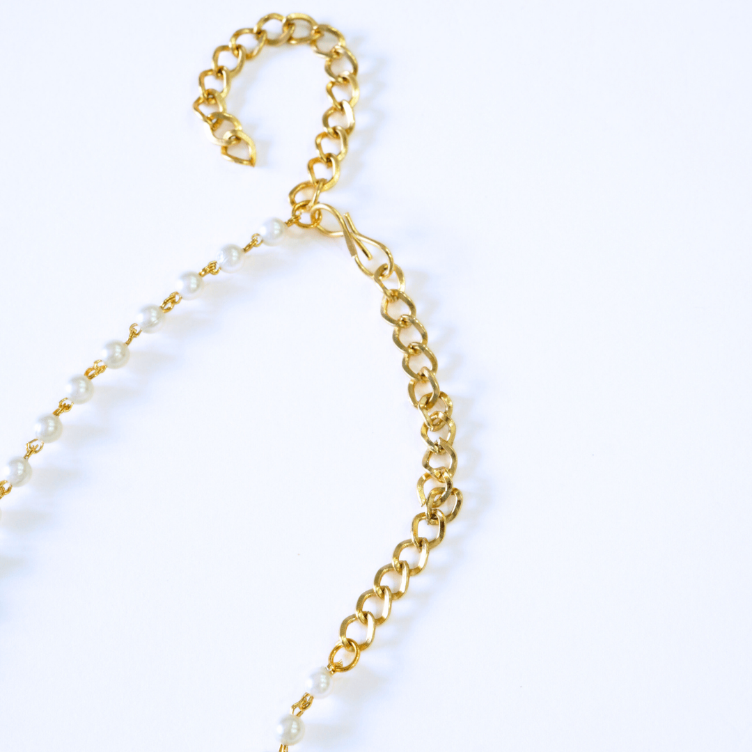 Trendsetting Laxmi Pendant in Pearl String Temple Pendant Set