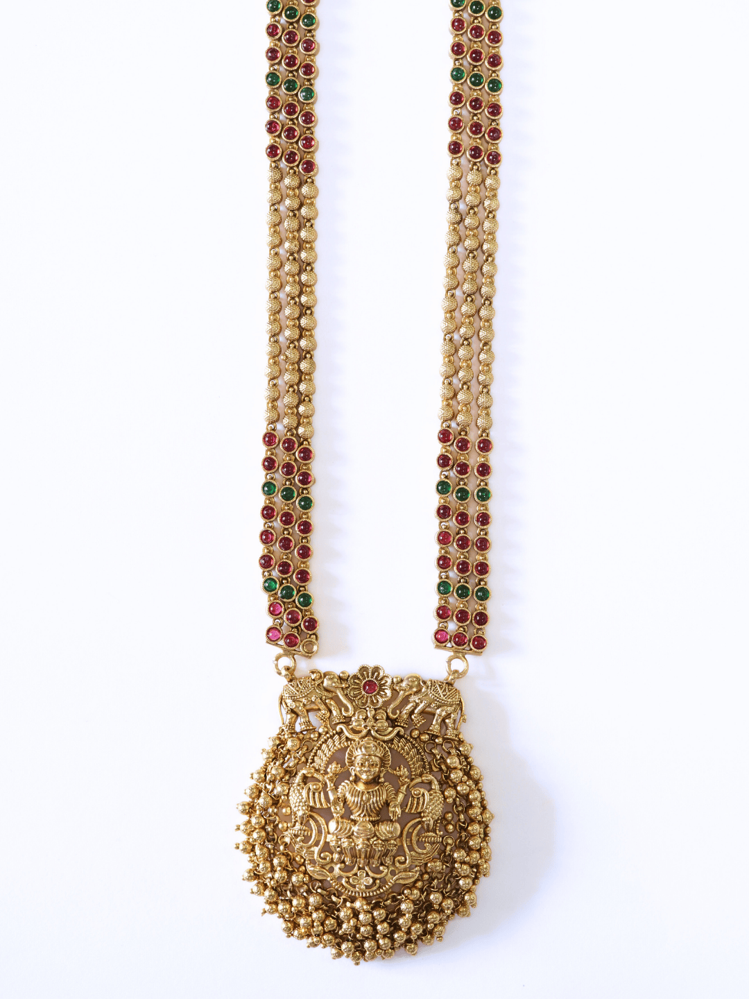Premium Antique Finish Divine Laxmi Temple Necklace Set