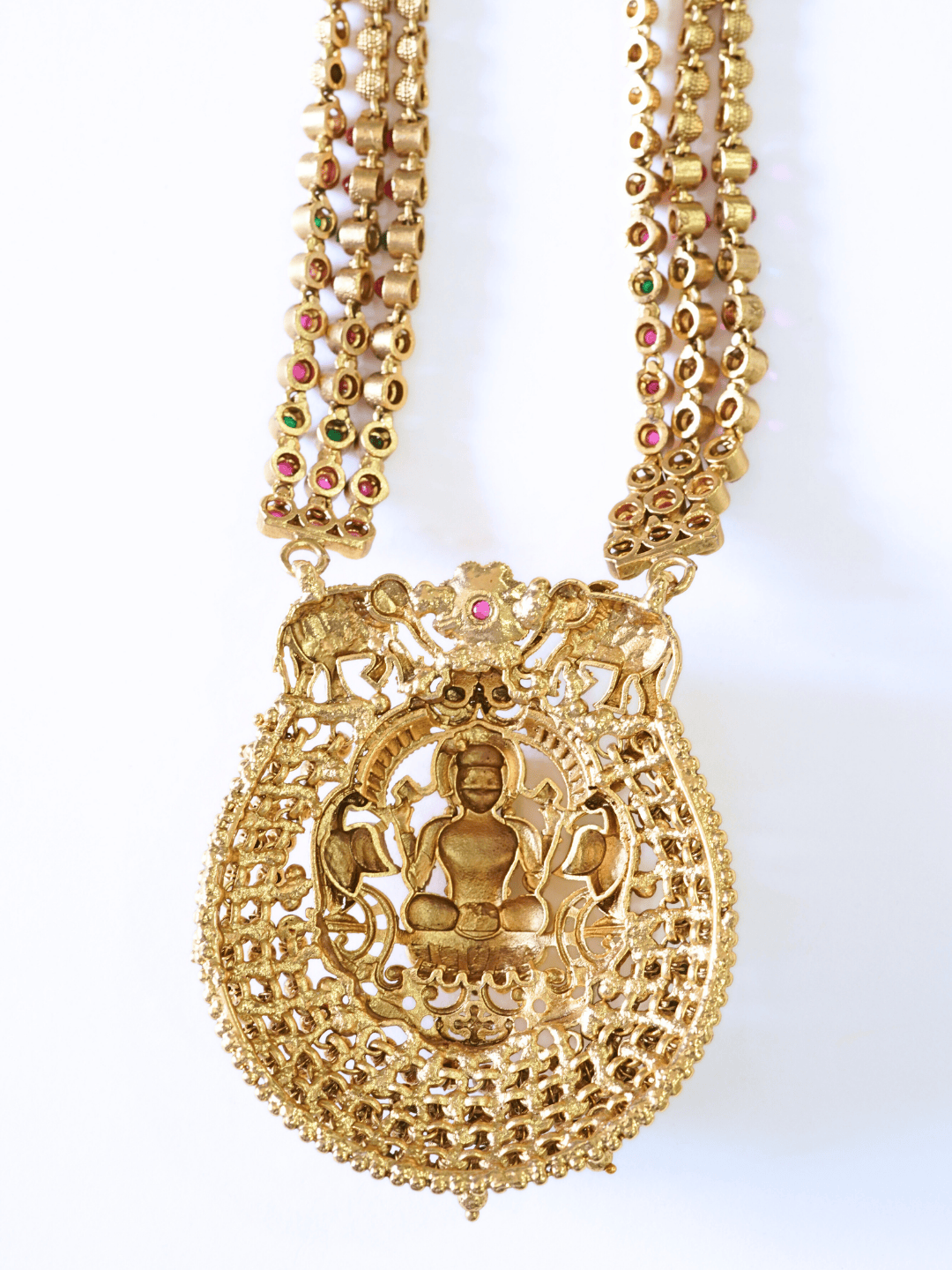 Premium Antique Finish Divine Laxmi Temple Necklace Set