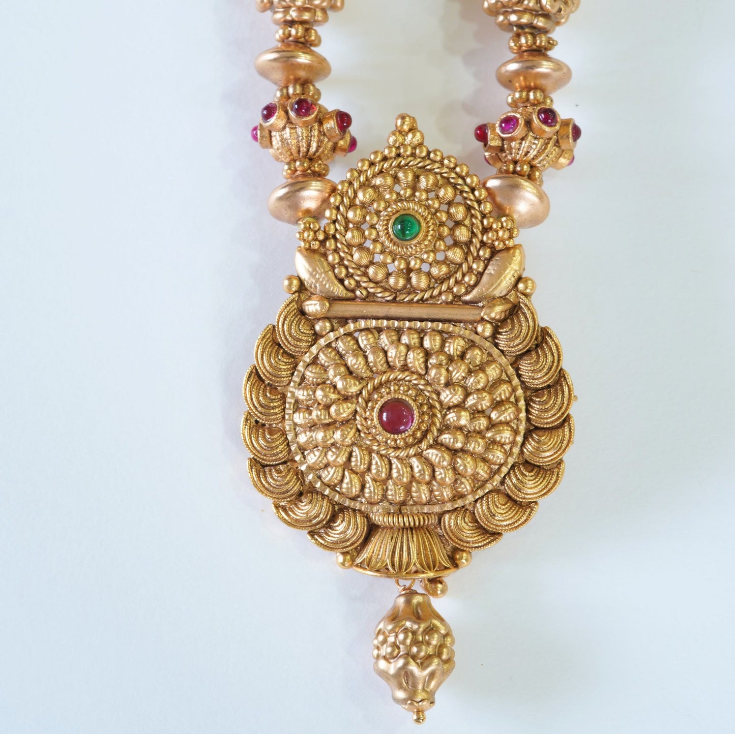 Traditional Antique Gold Plated Pendant Set