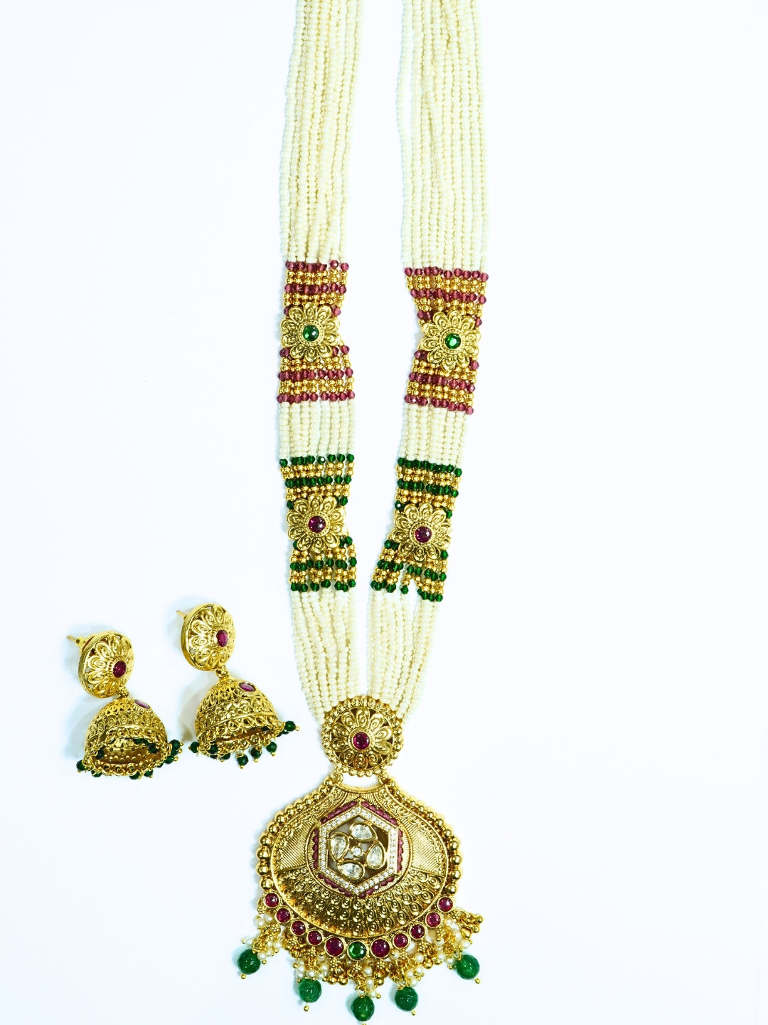 Tradition Defining Long Pearl Dew with Kundan Necklace Set