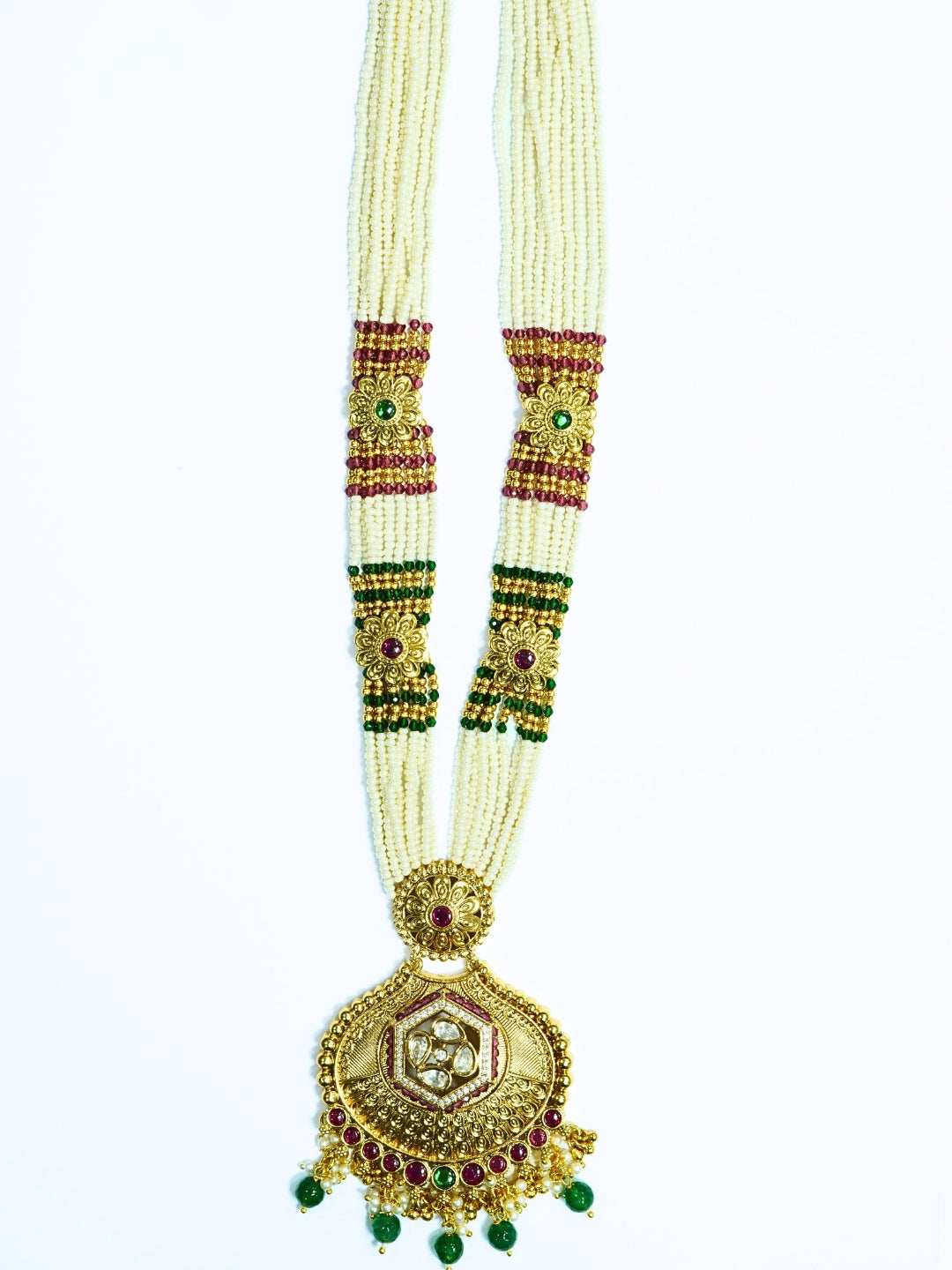 Tradition Defining Long Pearl Dew with Kundan Necklace Set