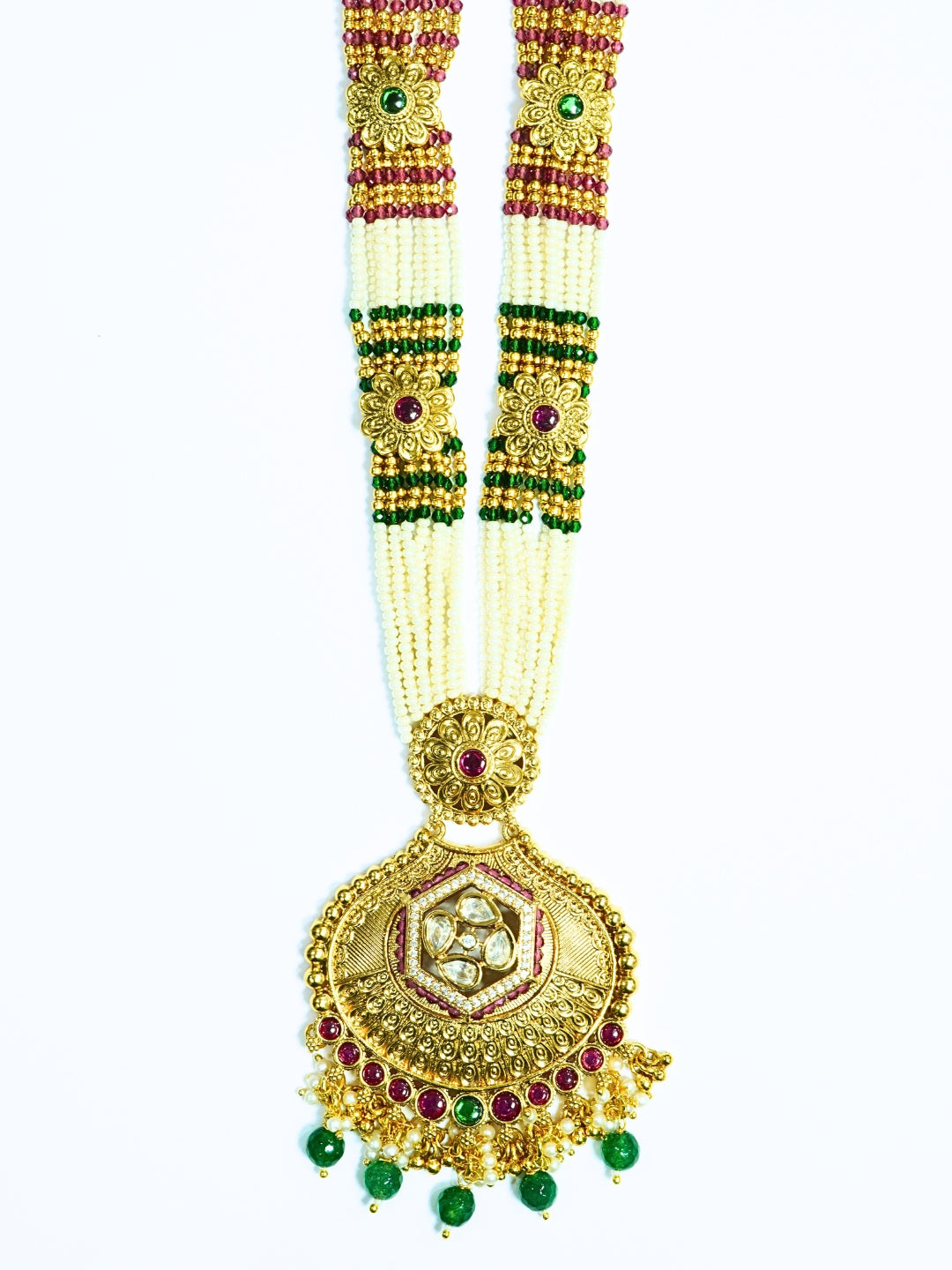 Tradition Defining Long Pearl Dew with Kundan Necklace Set