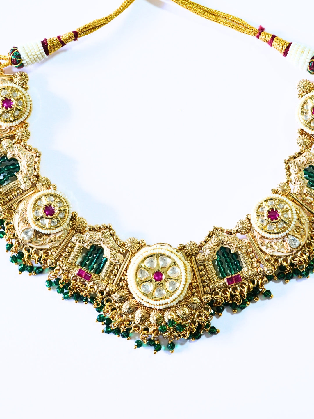Designer Kundan Necklace & Jhumka Set