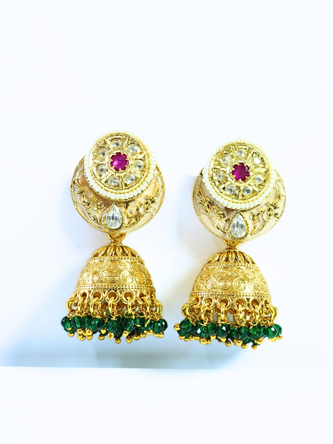 Designer Kundan Necklace & Jhumka Set