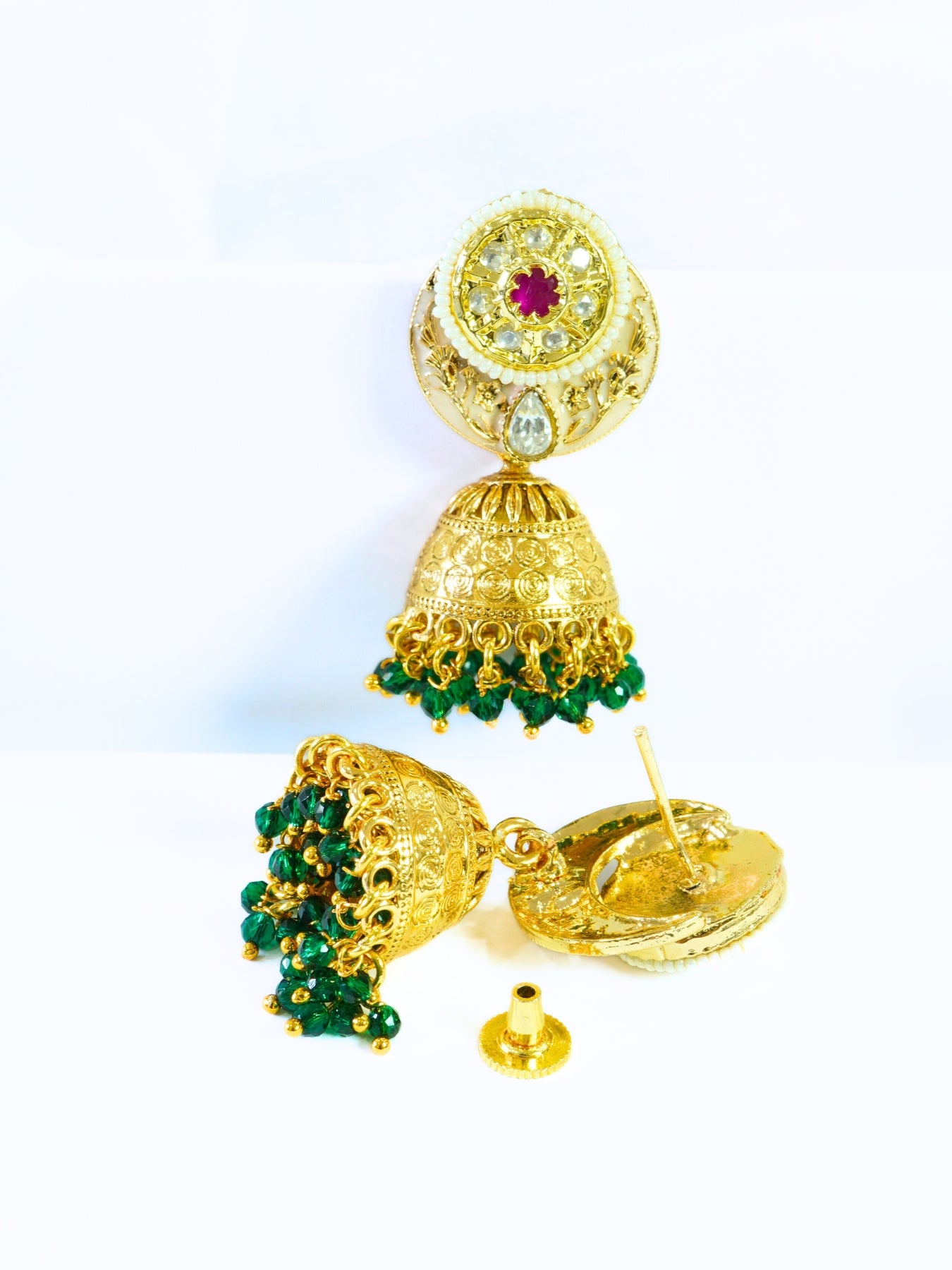 Designer Kundan Necklace & Jhumka Set