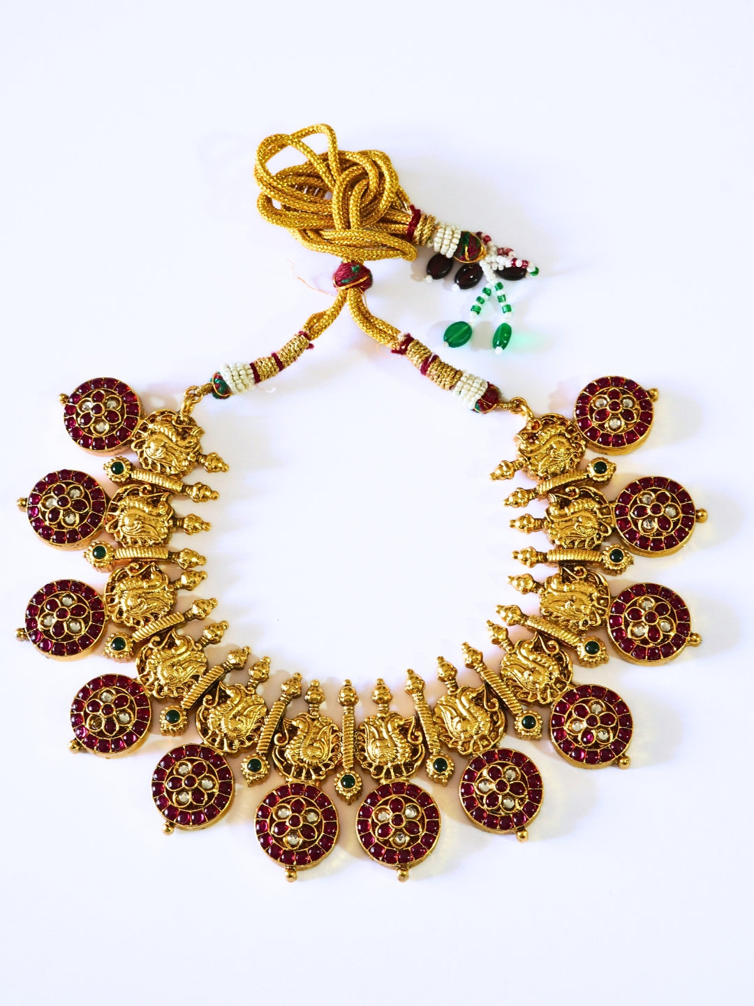 Vintage Peacock Motifs Royal Kundan Necklace Set