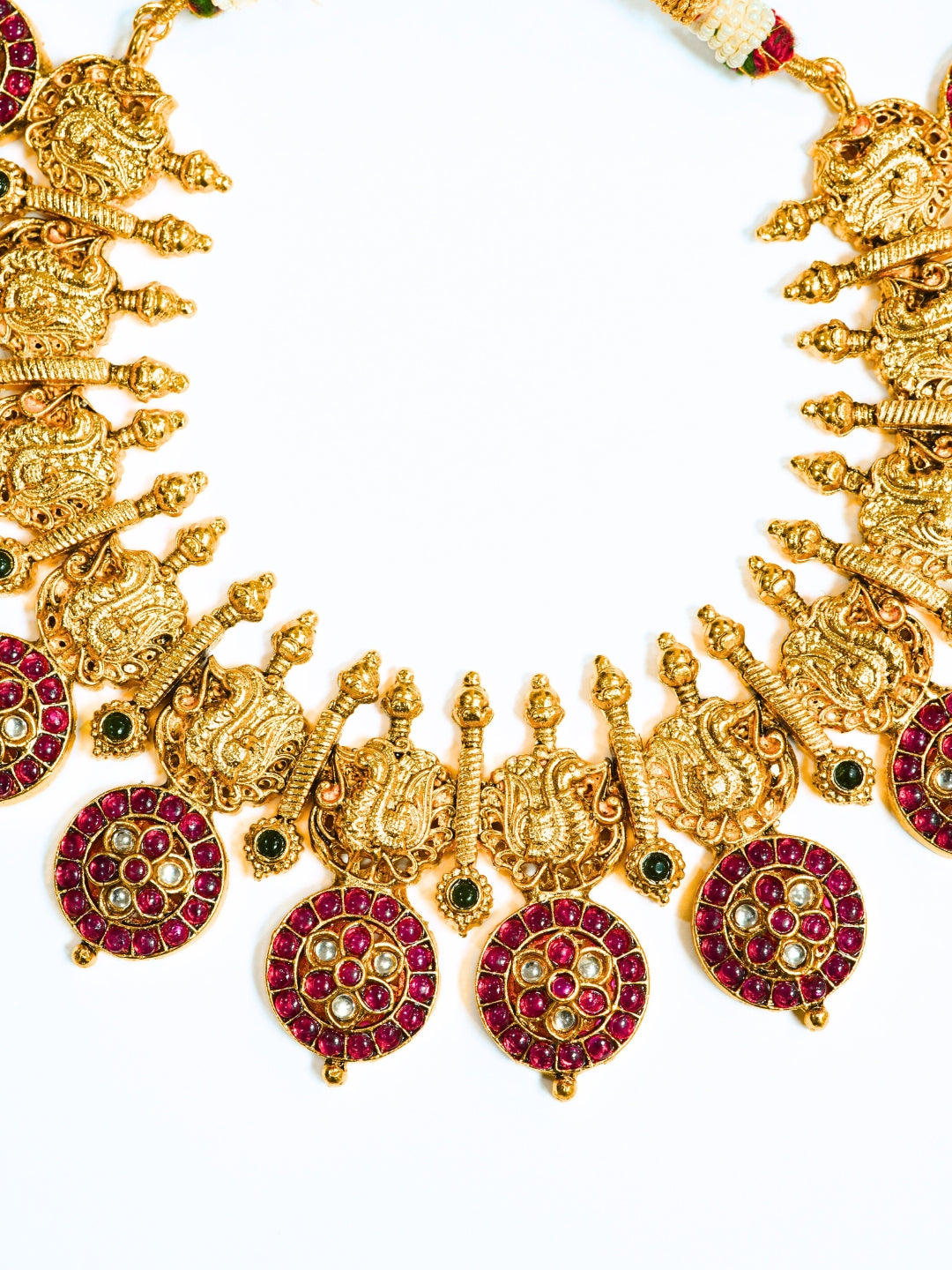 Vintage Peacock Motifs Royal Kundan Necklace Set