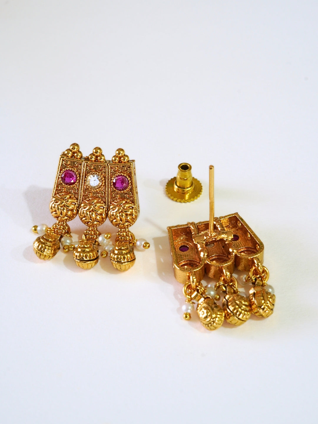 Ruby & Kundan Studded Beautiful Beaded Traditional Necklace Set