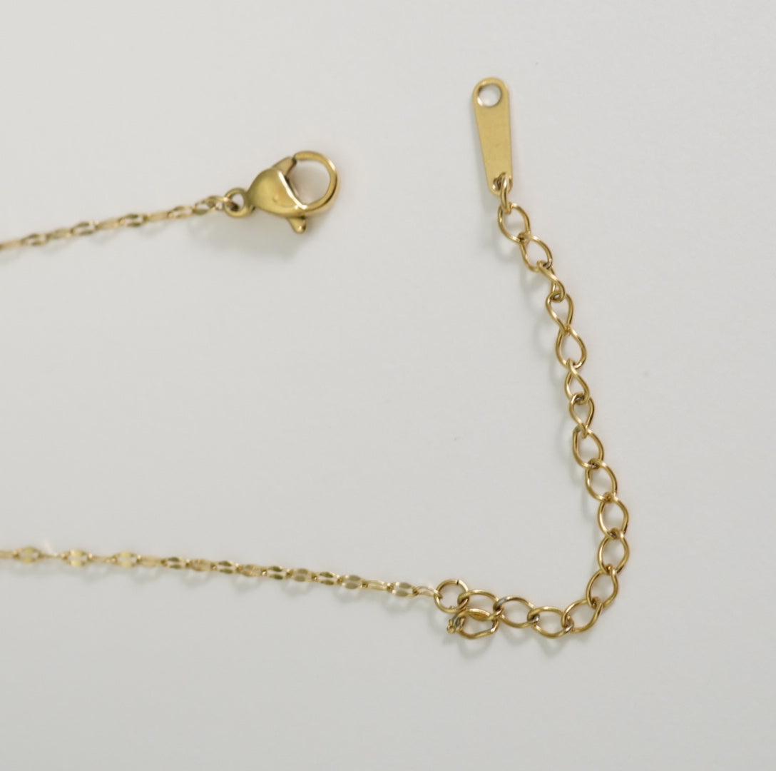 Cute Round Drop 18K Gold-Plated Chain Pendant Western Necklace