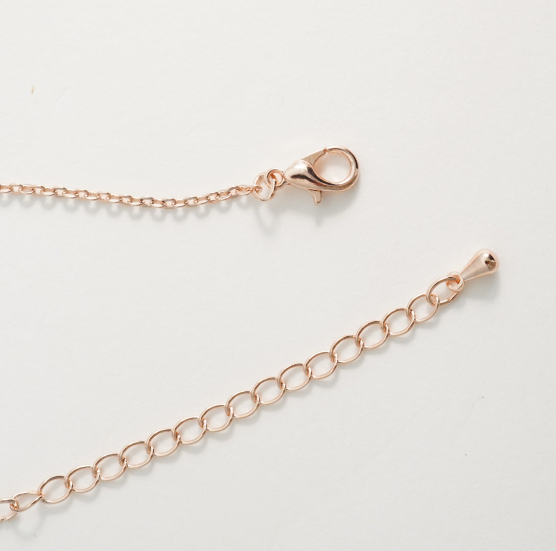 Zirconia Floral Mother of Pearl Rose Gold Pendant Western Necklace