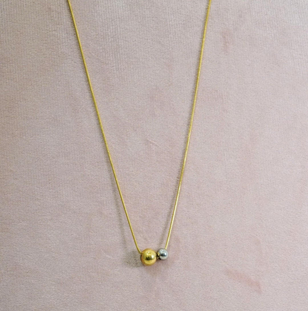 18K Gold Plated Snake & Minimalist Chain with Circular Drop Western Necklace
