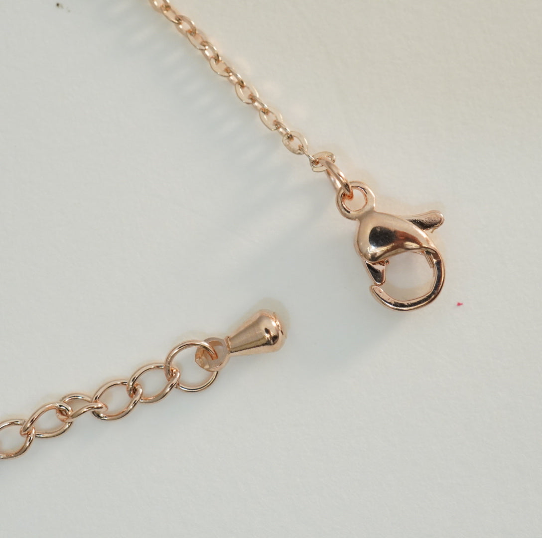 18K Rose Gold-Plated Zirconia Floral Multilayer Western Necklace