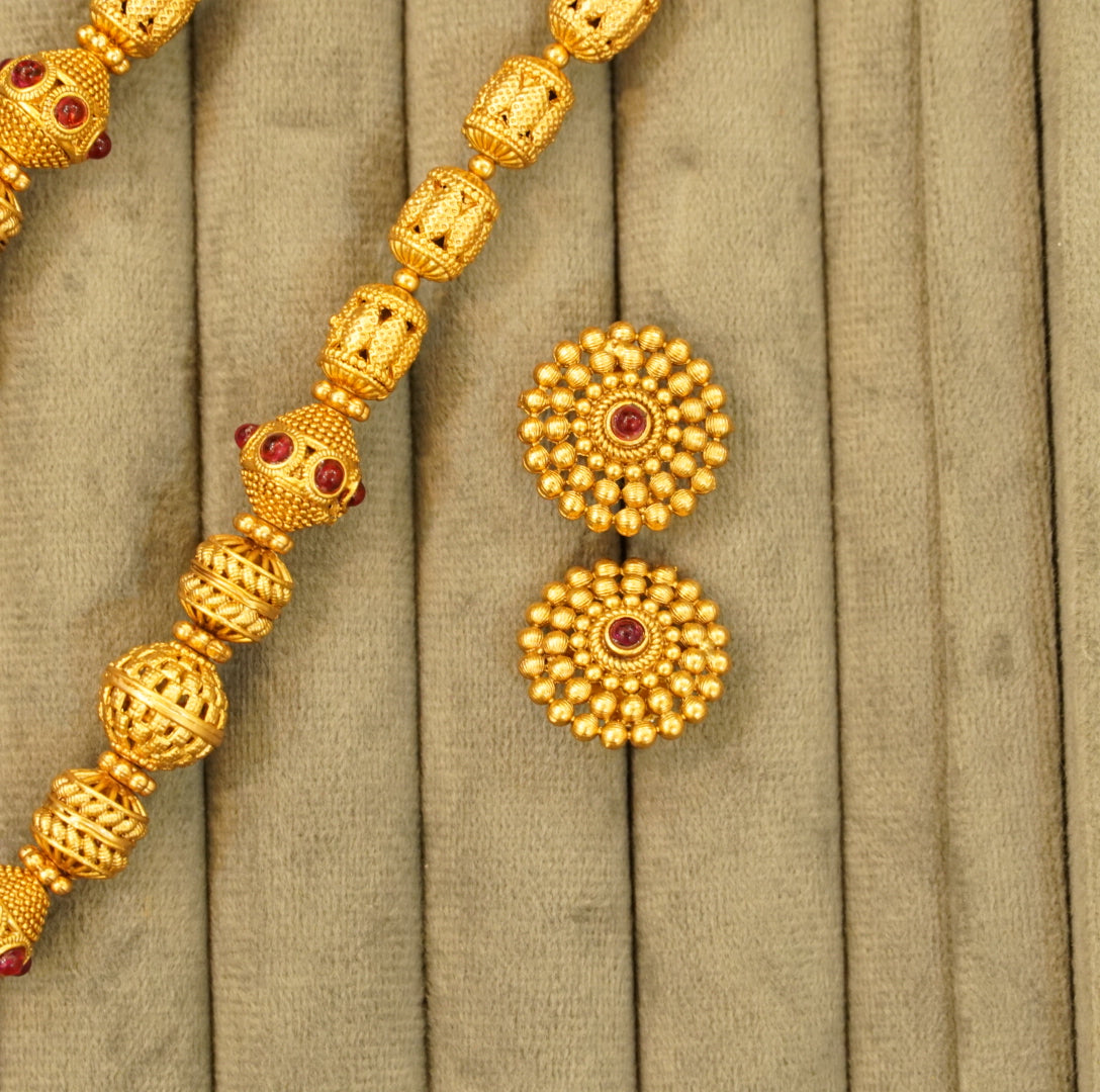 Running Beads Brass Necklace Set
