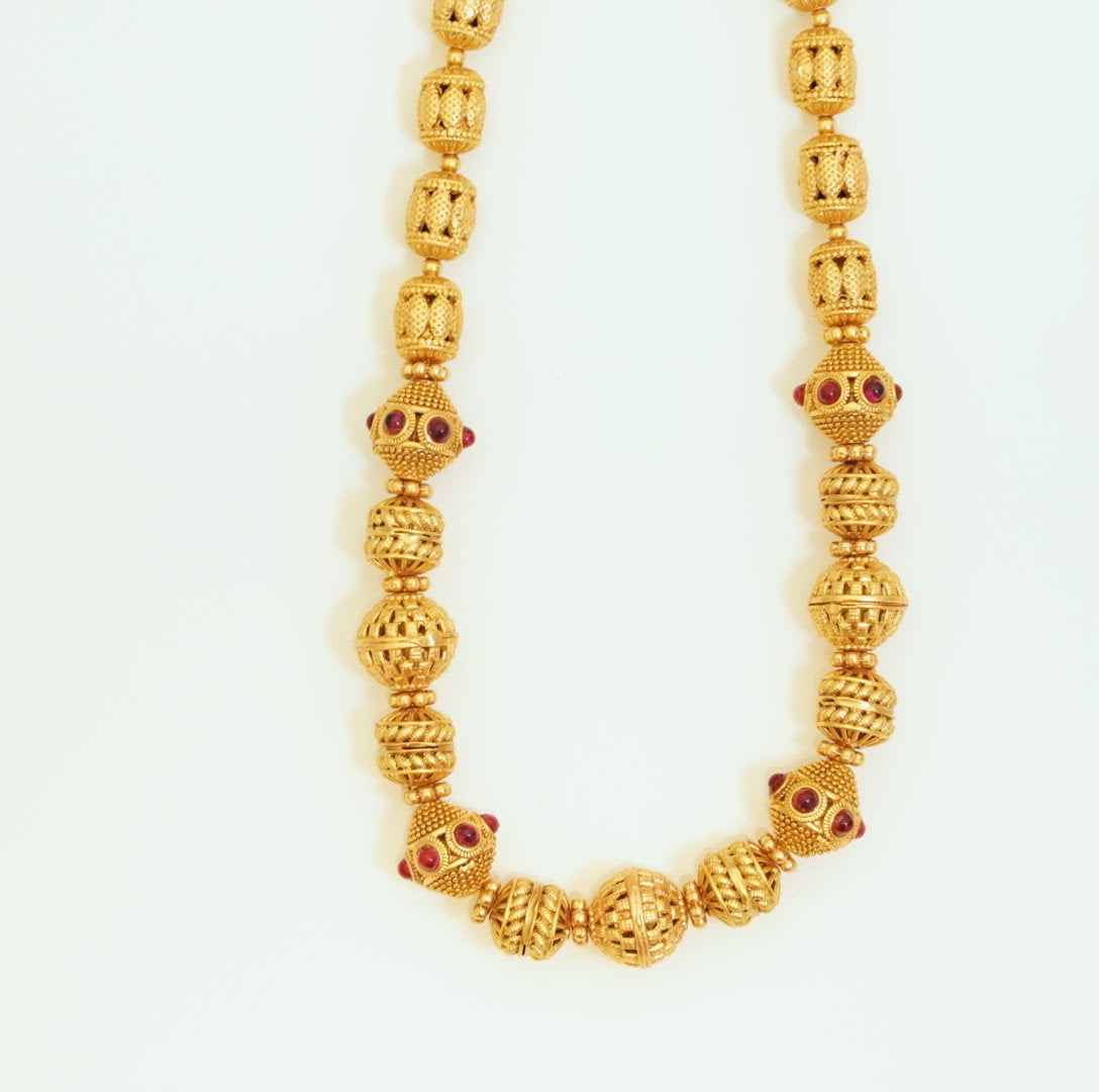 Running Beads Brass Necklace Set