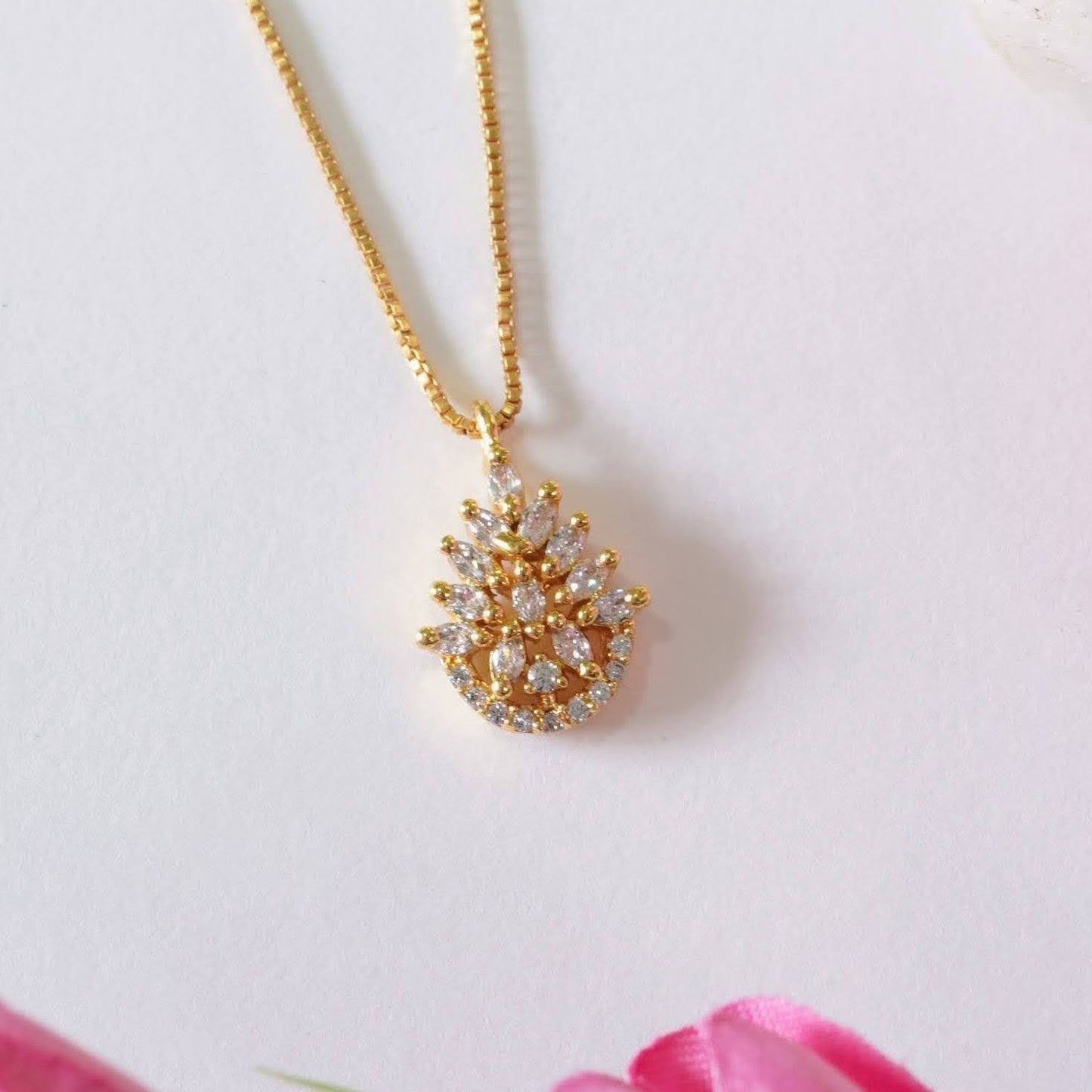 Gold Plated American Diamond Drop Mangalsutra