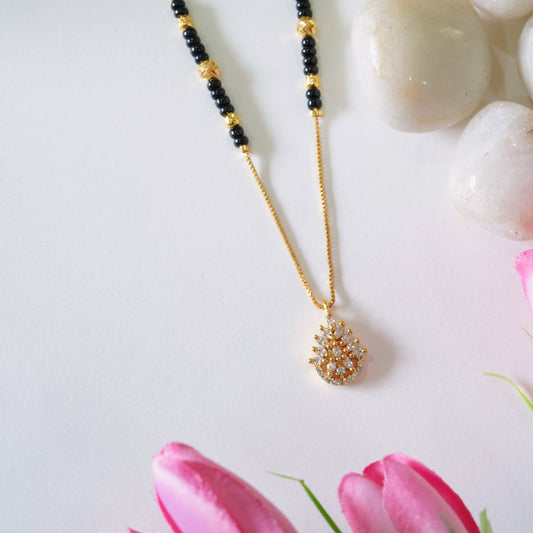 Gold Plated American Diamond Drop Mangalsutra