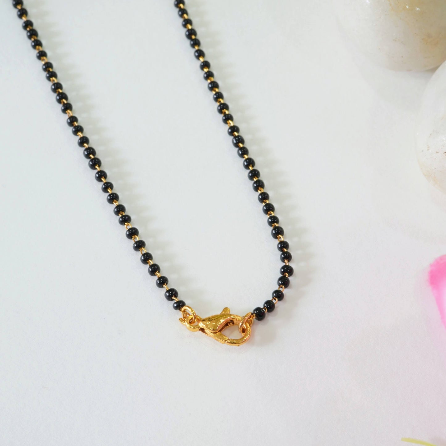 Gold-Plated Dual V American Diamond Mangalsutra