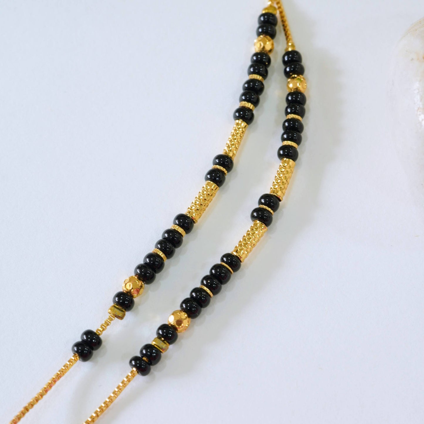 Chic American Diamond Triangular Drop Gold Plated Mangalsutra