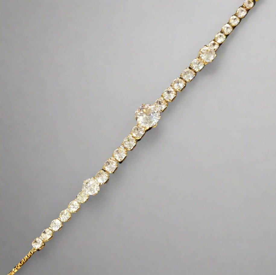 DIVA SERIES - Rose Gold Zirconia 5A Linear Tennis Chain Bracelet