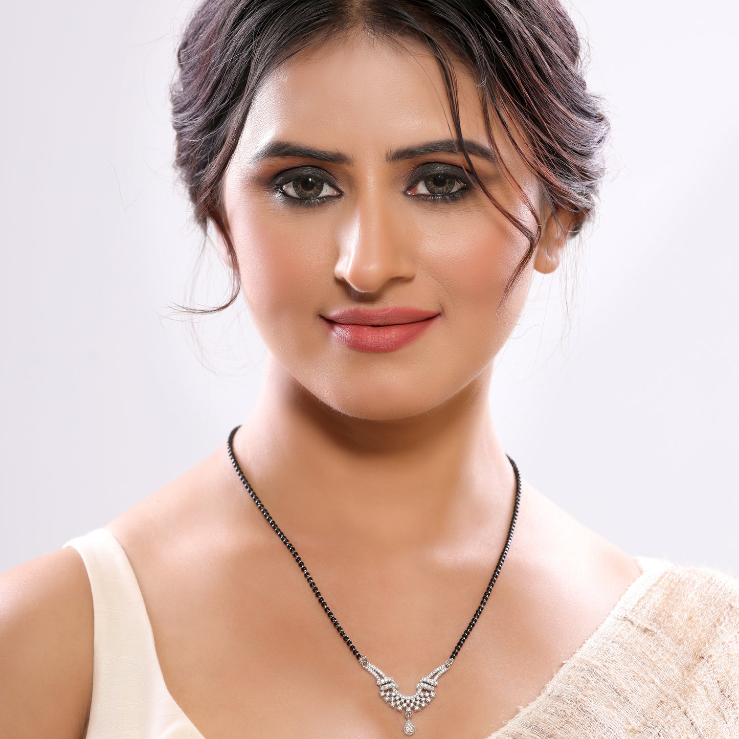 Checkered American Diamond Drop Mangalsutra