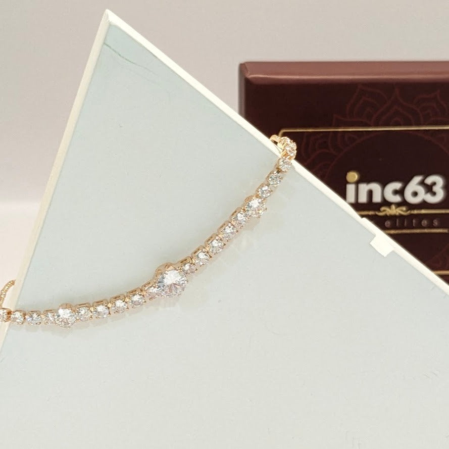 18KT Gold Plated Tennis Chain Bracelet with 5A Zirconia