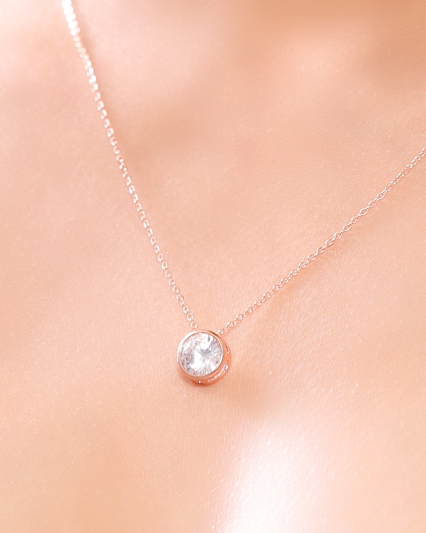 Rose Gold Plated Zirconia Western Pendant Necklace Set
