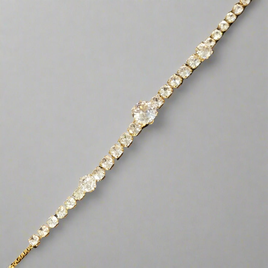 18KT Gold Plated Tennis Chain Bracelet with 5A Zirconia