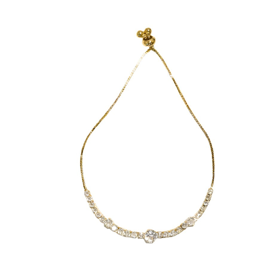 18KT Gold Plated Tennis Chain Bracelet with 5A Zirconia