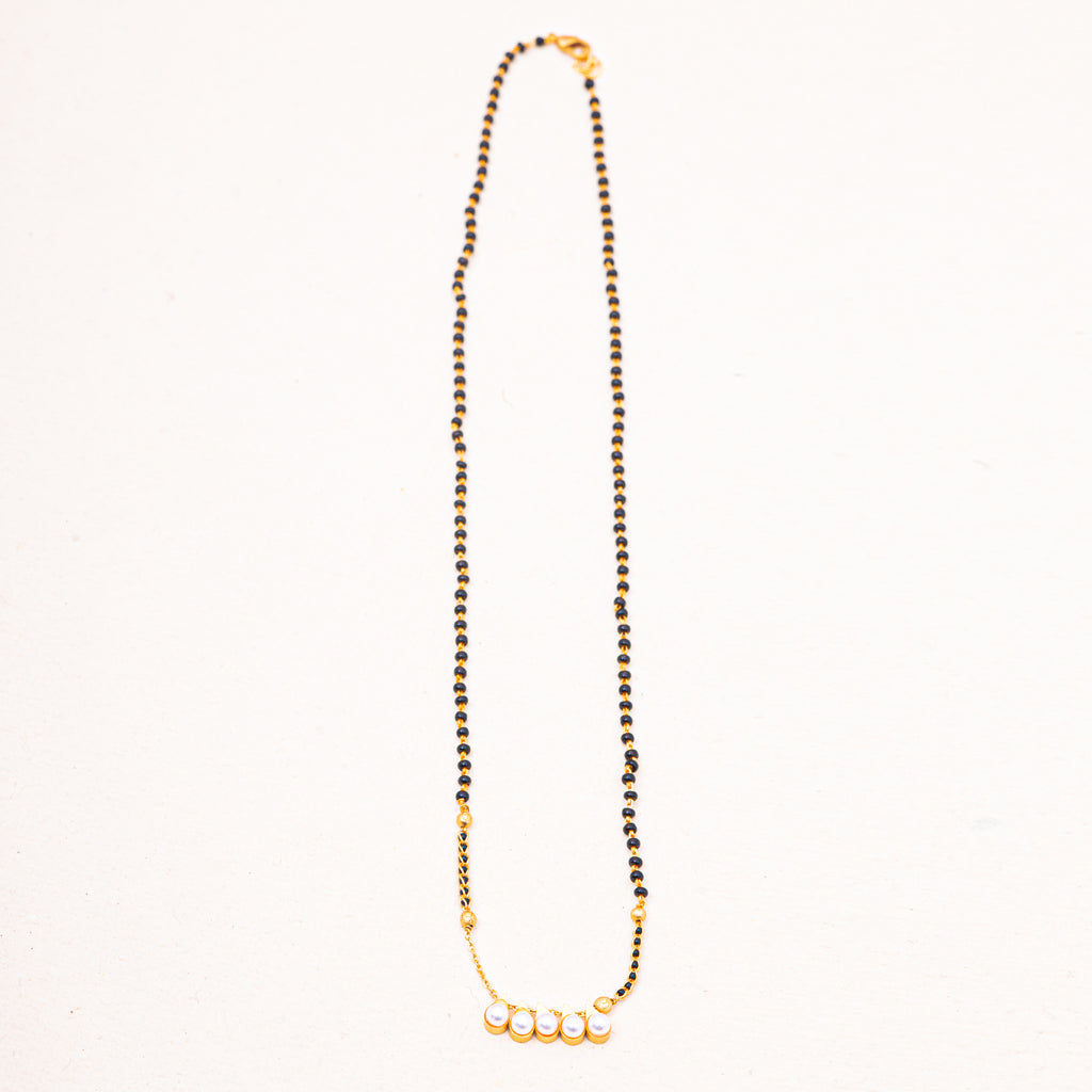 Stylish Moving Pearl Drop Gold-Plated Mangalsutra