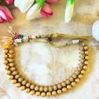High Look Matte Finish Golden Beaded Necklace Set
