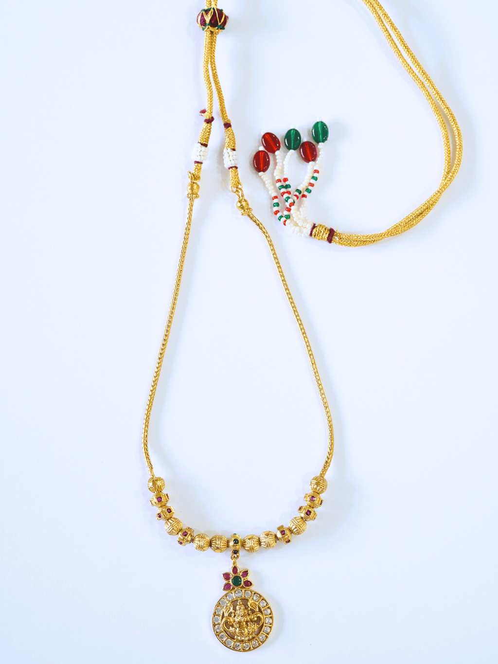 18KT Gold-Plated Brass Laxmi Temple Necklace Set