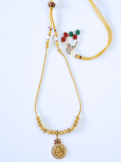 18KT Gold-Plated Brass Laxmi Temple Necklace Set