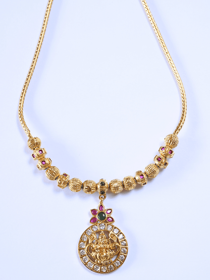 18KT Gold-Plated Brass Laxmi Temple Necklace Set
