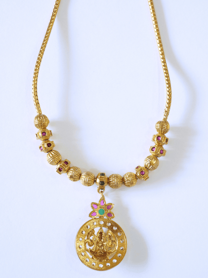 18KT Gold-Plated Brass Laxmi Temple Necklace Set