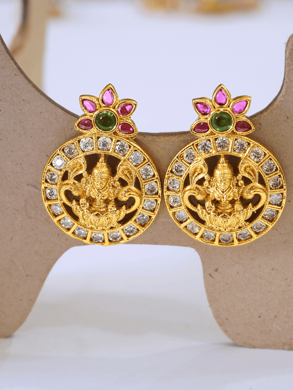 18KT Gold-Plated Brass Laxmi Temple Necklace Set