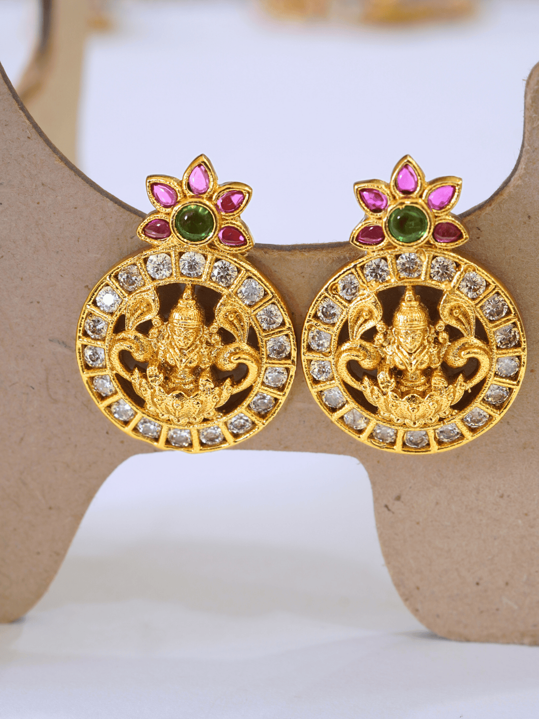 18KT Gold-Plated Brass Laxmi Temple Necklace Set