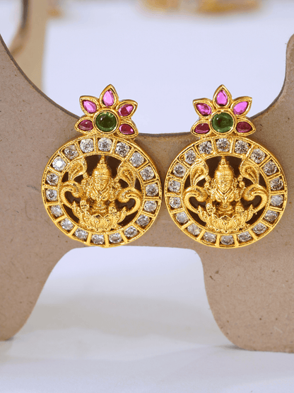 18KT Gold-Plated Brass Laxmi Temple Necklace Set