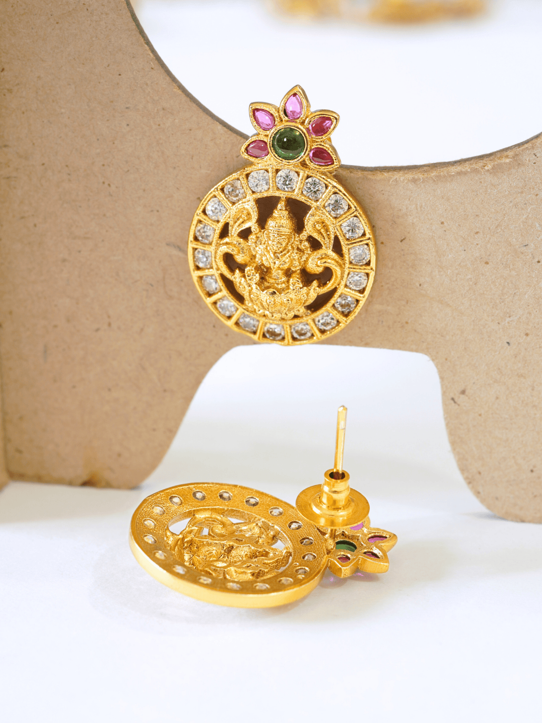 18KT Gold-Plated Brass Laxmi Temple Necklace Set