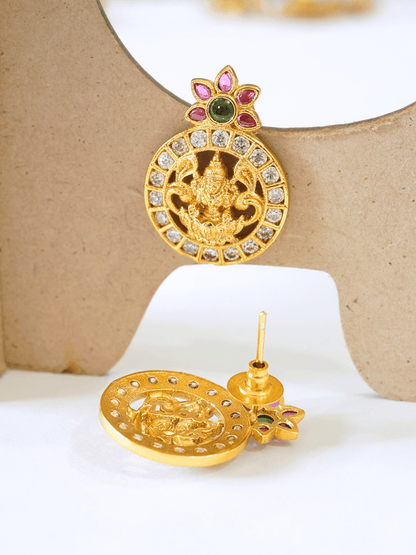 18KT Gold-Plated Brass Laxmi Temple Necklace Set