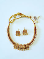 Ruby & Kundan Studded Beautiful Beaded Traditional Necklace Set