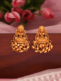 Golden Motif studded 22KT Gold Plated Matte Brass Temple Studs