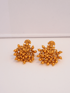 Vintage-Inspired Laxmi Studs in 22KT Matte Gold Finish
