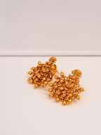 Vintage-Inspired Laxmi Studs in 22KT Matte Gold Finish