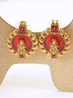 Vibrant Kemp Stone Studded Laxmi Temple Necklace Set