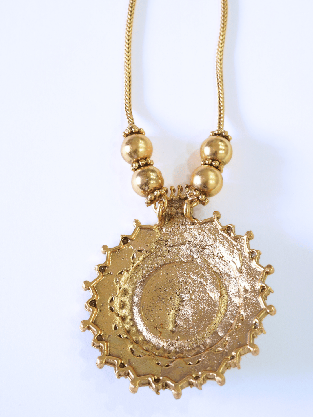 Vibrant Kemp Stone Studded Laxmi Temple Necklace Set